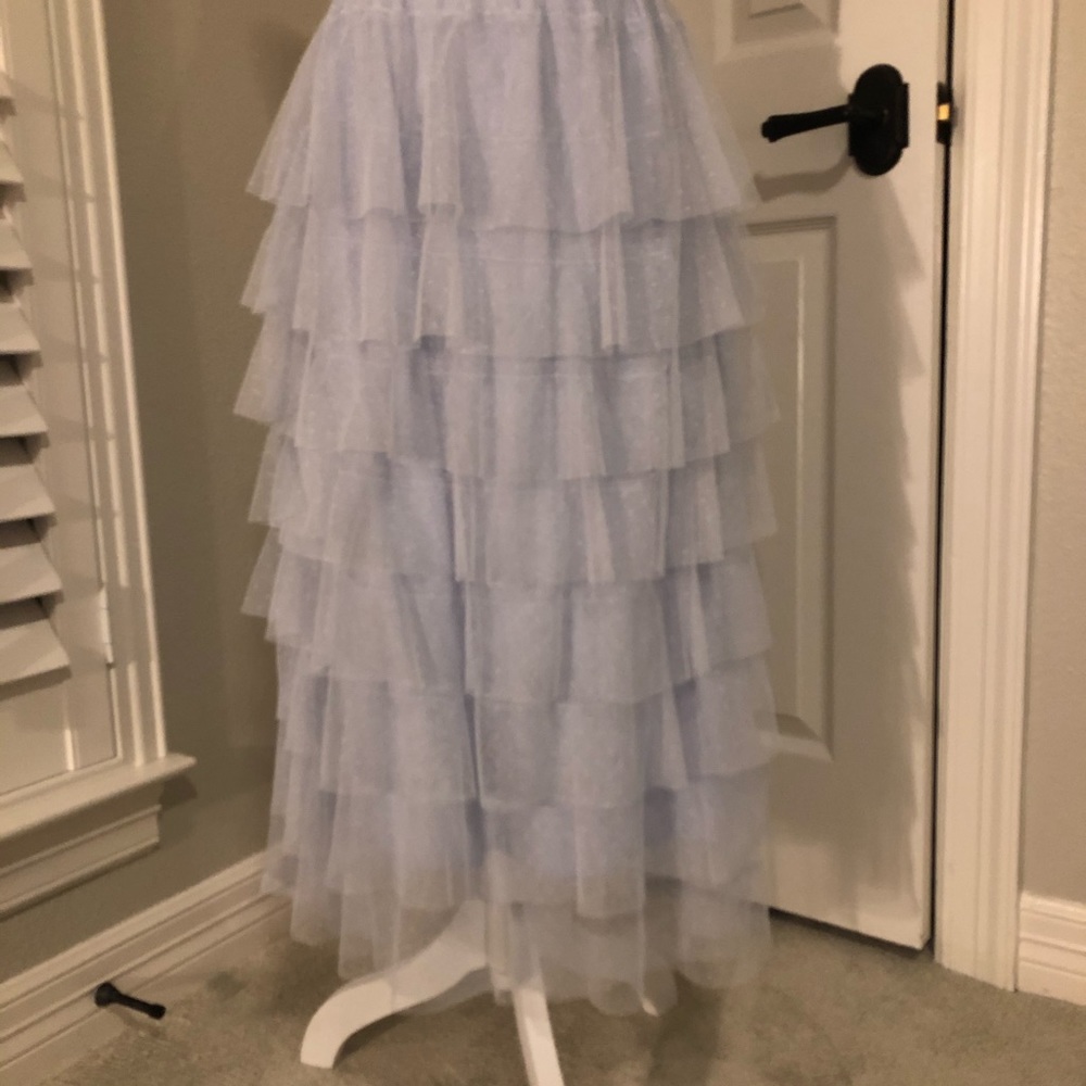 Anthropologie Light Blue Tiered Skirt